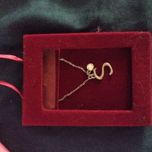 Initial S necklace silver